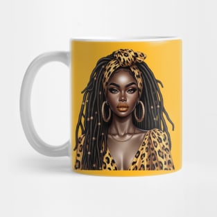 Black Woman with Dreads and a Headwrap Mug